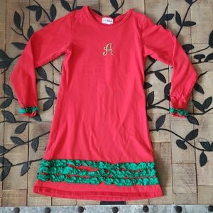 Monogramed "A" Girls CWD kids Red dress